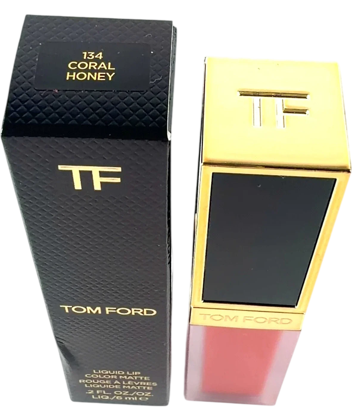 Tom Ford 134 CORAL HONEY Runway Liquid Lip Color Matte, size 6ml — back