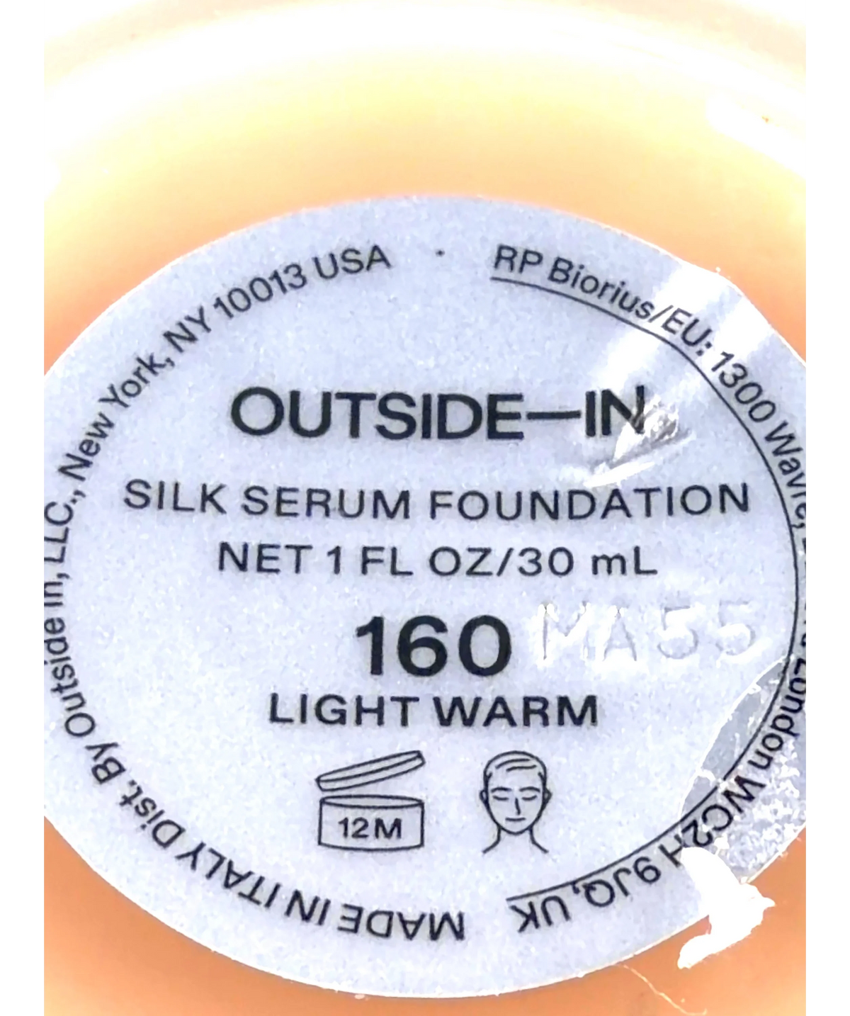 OUTSIDE-IN 160 LIGHT WARM Silk Serum Foundation, size 30ml — detail
