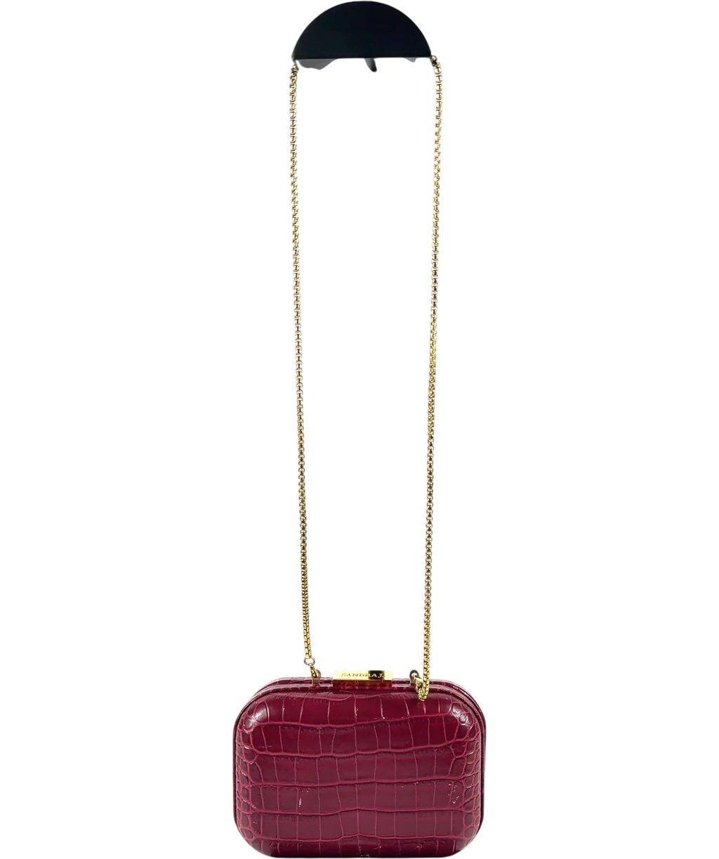Sandra J. burgundy Sylvana Clutch — front