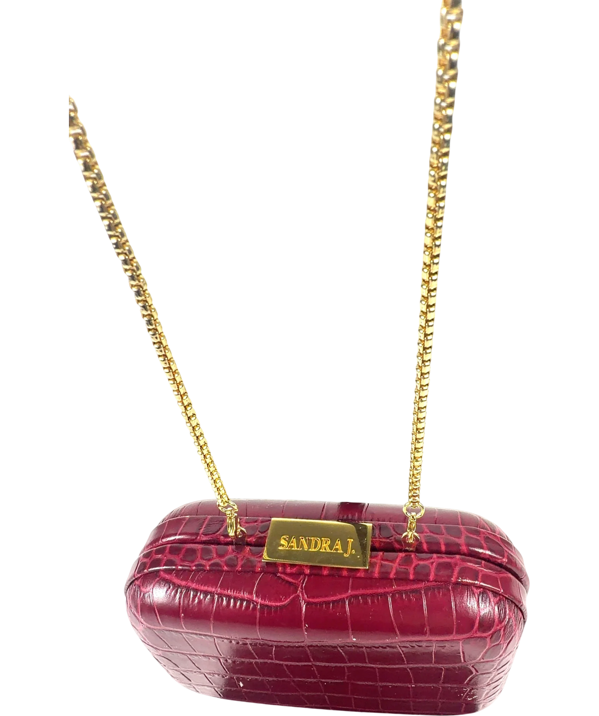 Sandra J. burgundy Sylvana Clutch — back