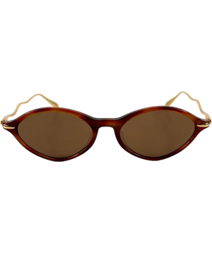 For Art's Sake Brown & Gold Cat-Eye Sunglasses