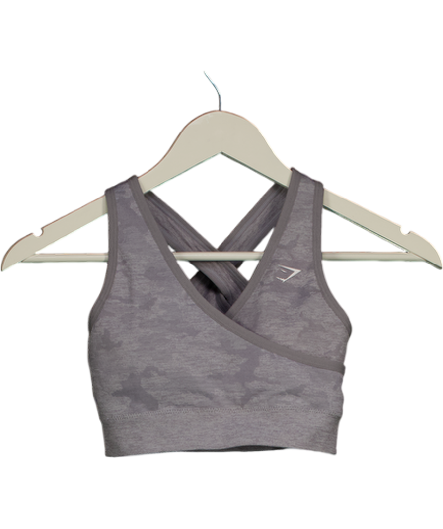 gymshark Grey Adapt Camo Seamless Sports Bra UK S