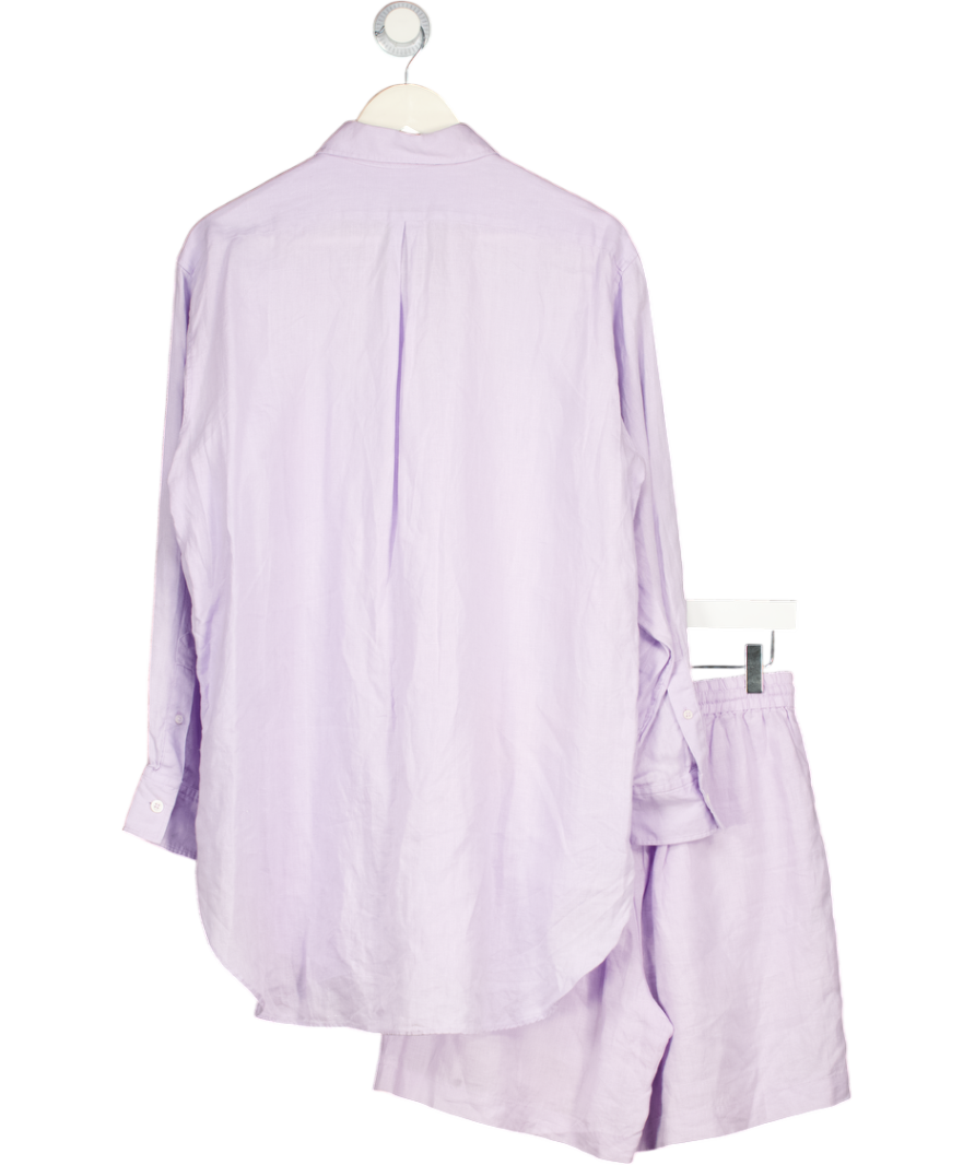 ARKET 2-piece Lilac Purple 100% Linen Shirts & Shorts Set UK 10