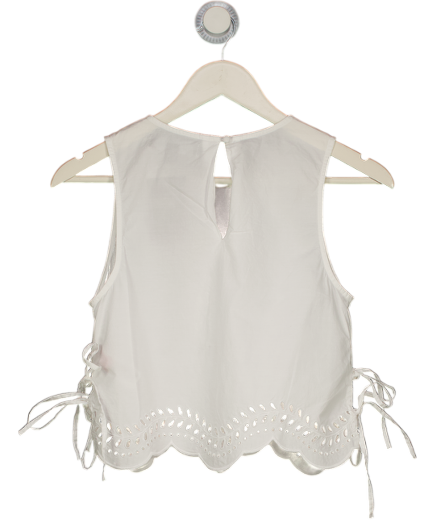 NOBODY'S CHILD X Elizabeth Scarlett Sintra Sun Cotton Cutwork Top, White UK 8