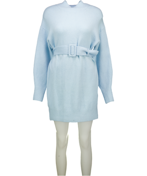 & Other Stories Baby Blue Belted Knit Jumper Dress UK XS