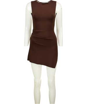 DISSH Cleo Chocolate Brown Sleeveless Longline Knit Top UK S