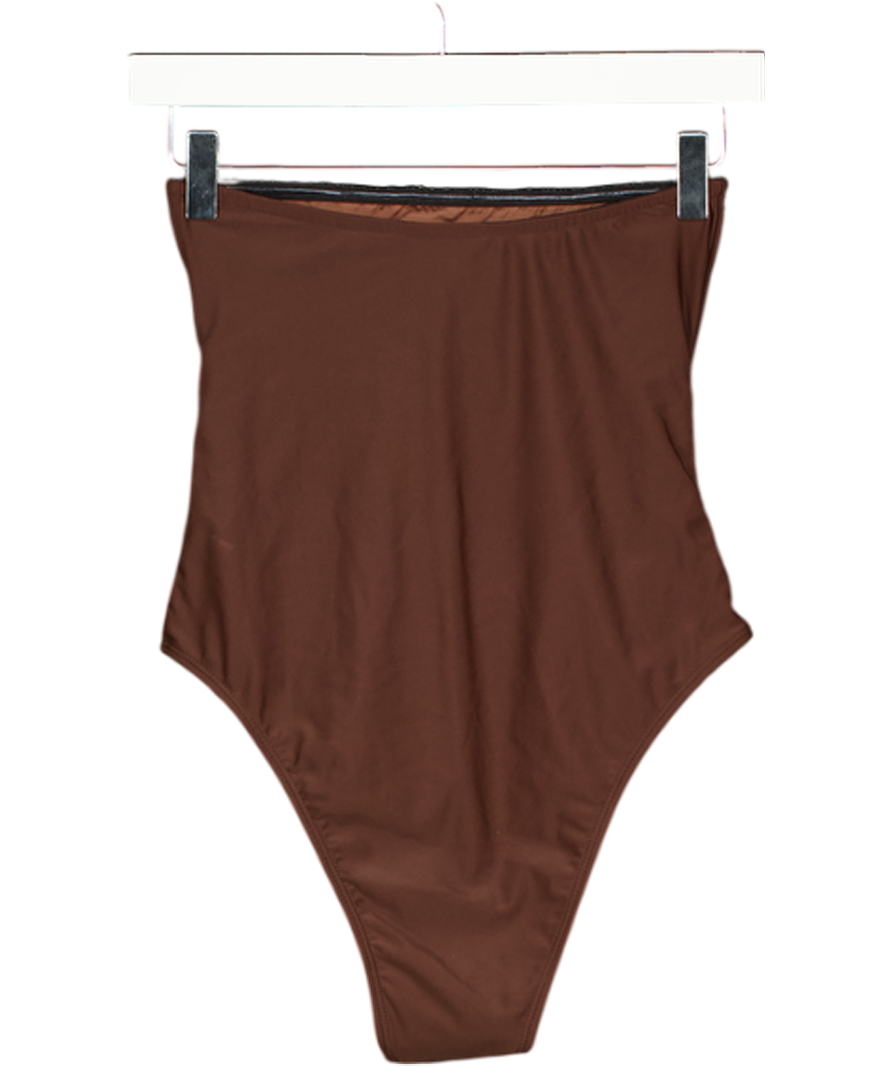 4th & Reckless Chocolate Brown Bandeau Swimsuit UK 8