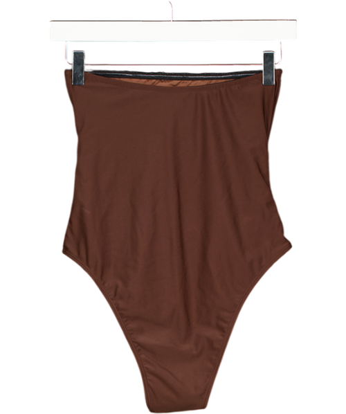 4th & Reckless Chocolate Brown Bandeau Swimsuit UK 8