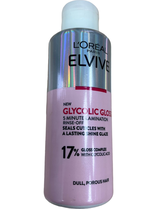 L'Oreal Paris Elvive Glycolic Gloss Hair Treatment Pink Specialized for Dull, Porous Hair 200ml