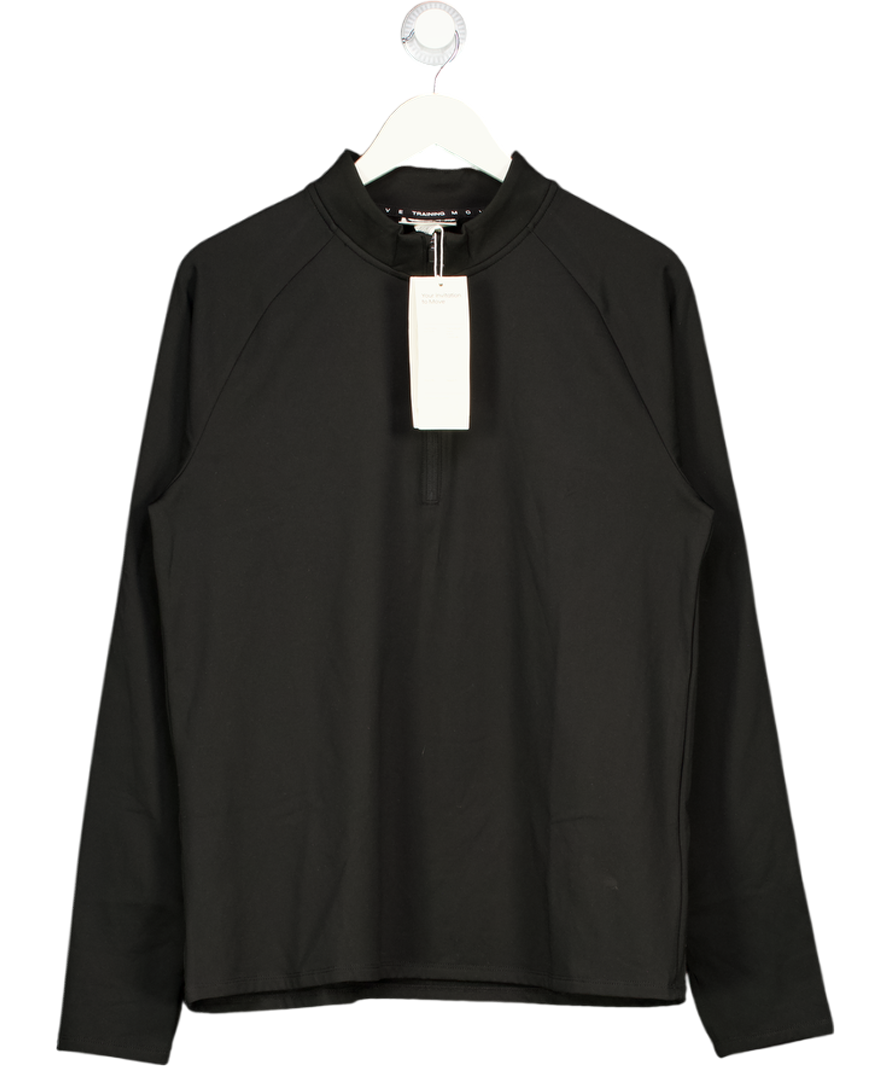 H&M MOVE Black Zip-top Midlayer Sports Top With Thermomove UK M