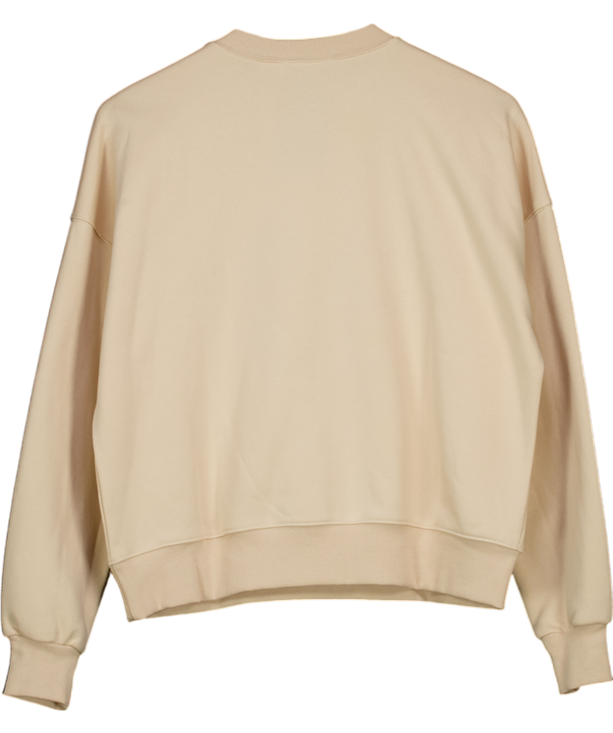 Mint Velvet Beige Neutral Porto Slogan Sweatshirt UK S