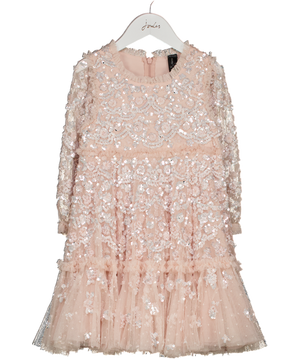 NEEDLE & THREAD Blush Pink Sequin Alina Kids Dress 4 Years
