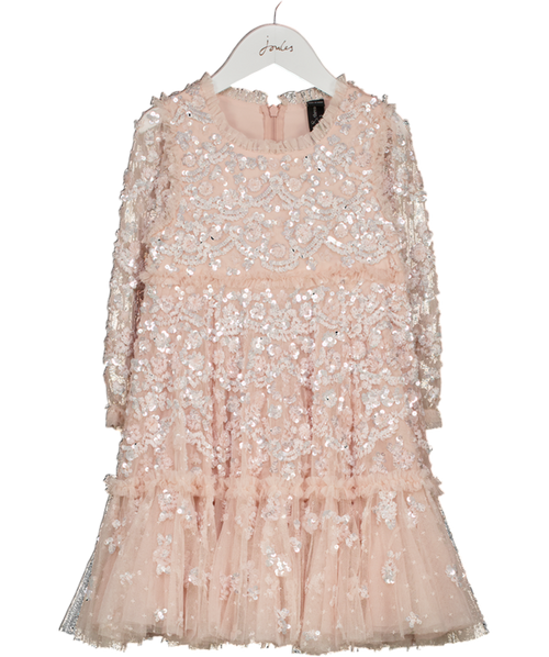 NEEDLE & THREAD Blush Pink Sequin Alina Kids Dress 4 Years