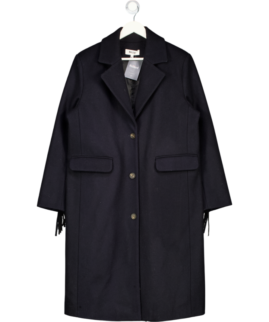 BALZAC PARIS Navy Blue 100% Wool Formal Coat Fr36 UK 8