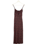 Réalisation Black / Red Rose Print The Alba Midi Dress In Rosalita UK S