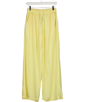 COTTON ON Haven Wide Leg Linen Look Pant In Lemon Yellow UK 10
