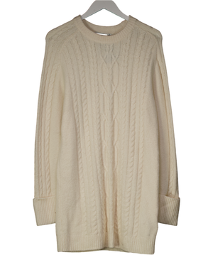 Abercrombie & Fitch Cream The A&f Madeline Cable Mini Sweater Dress UK S