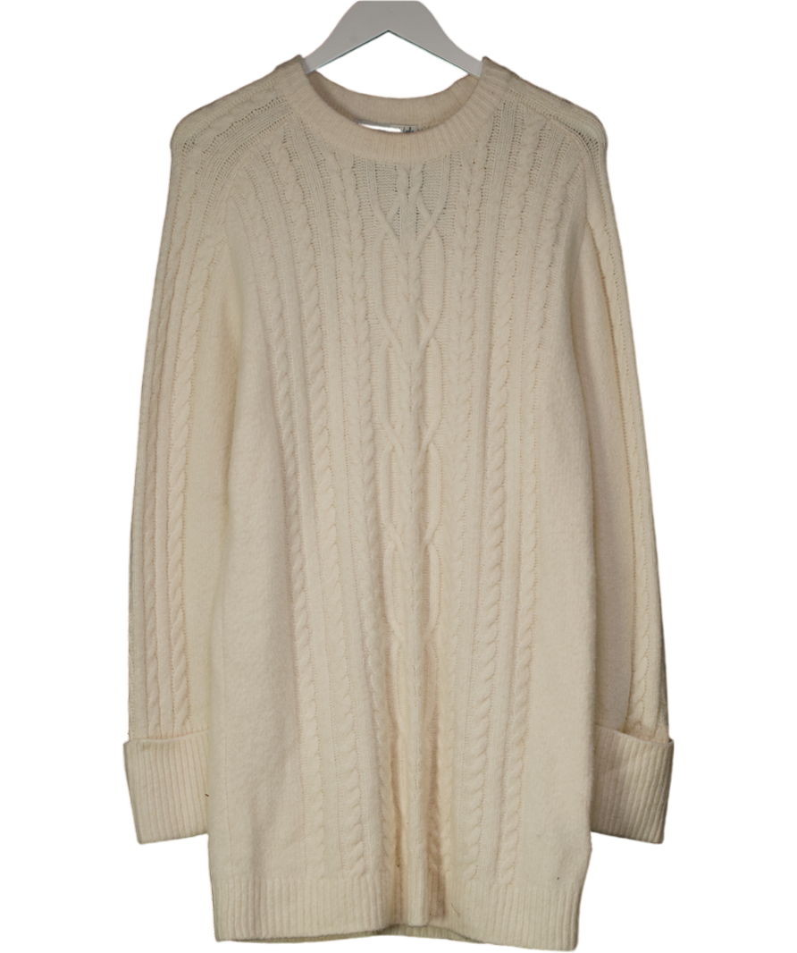 Abercrombie & Fitch Cream The A&f Madeline Cable Mini Sweater Dress UK S
