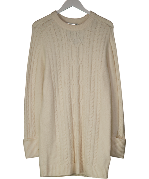 Abercrombie & Fitch Cream The A&f Madeline Cable Mini Sweater Dress UK S