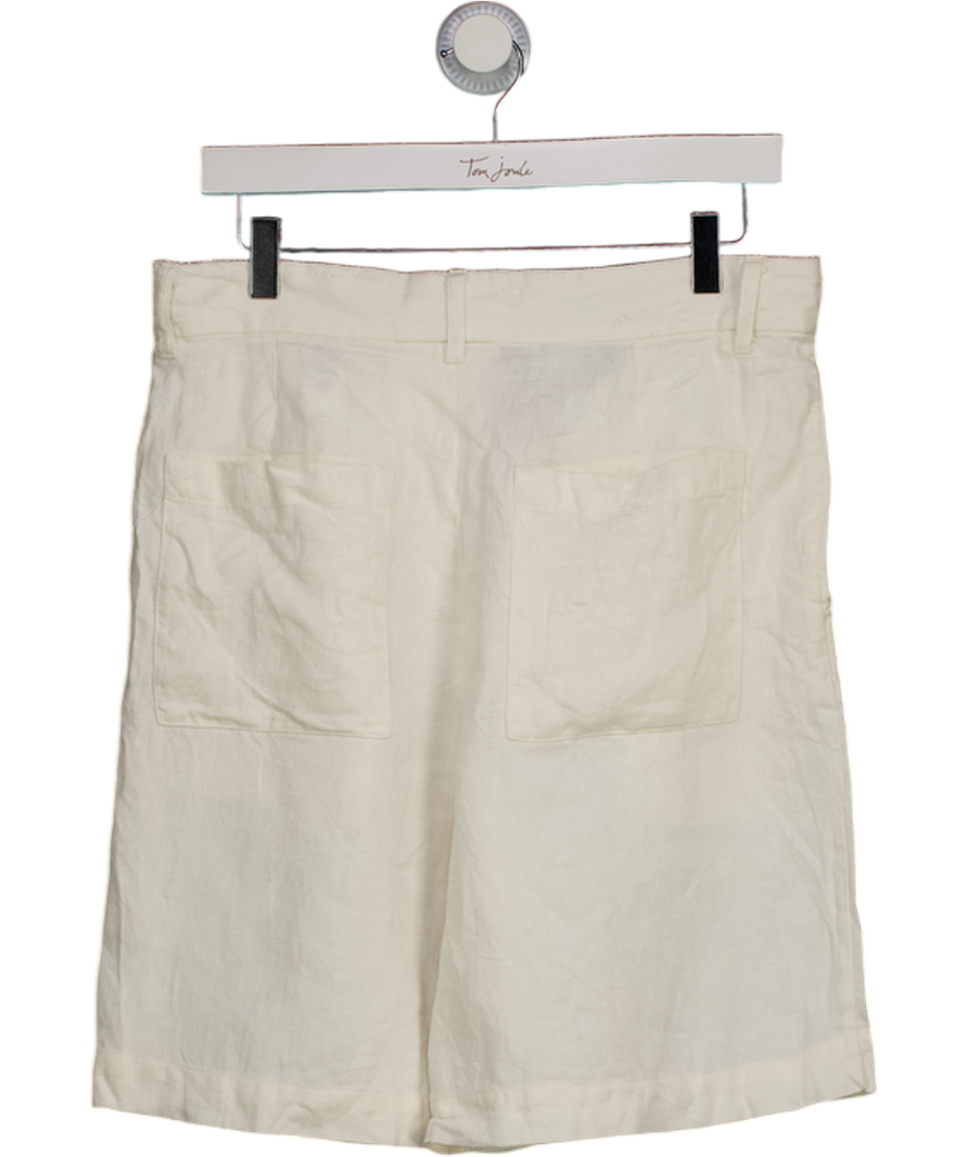 ZARA Cream Linen Textured Bermuda Shorts W28