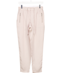 Mint Velvet Beige Tapered Drawstring Trousers With Zip Pockets UK 8