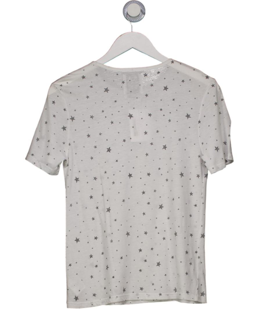 Zoe Karssen White Round Neck Star Print T-shirt UK XS