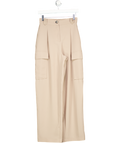 River Island Beige Wide Leg Cargo Utility Trouser UK 6
