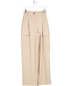 River Island Beige Wide Leg Cargo Utility Trouser UK 6