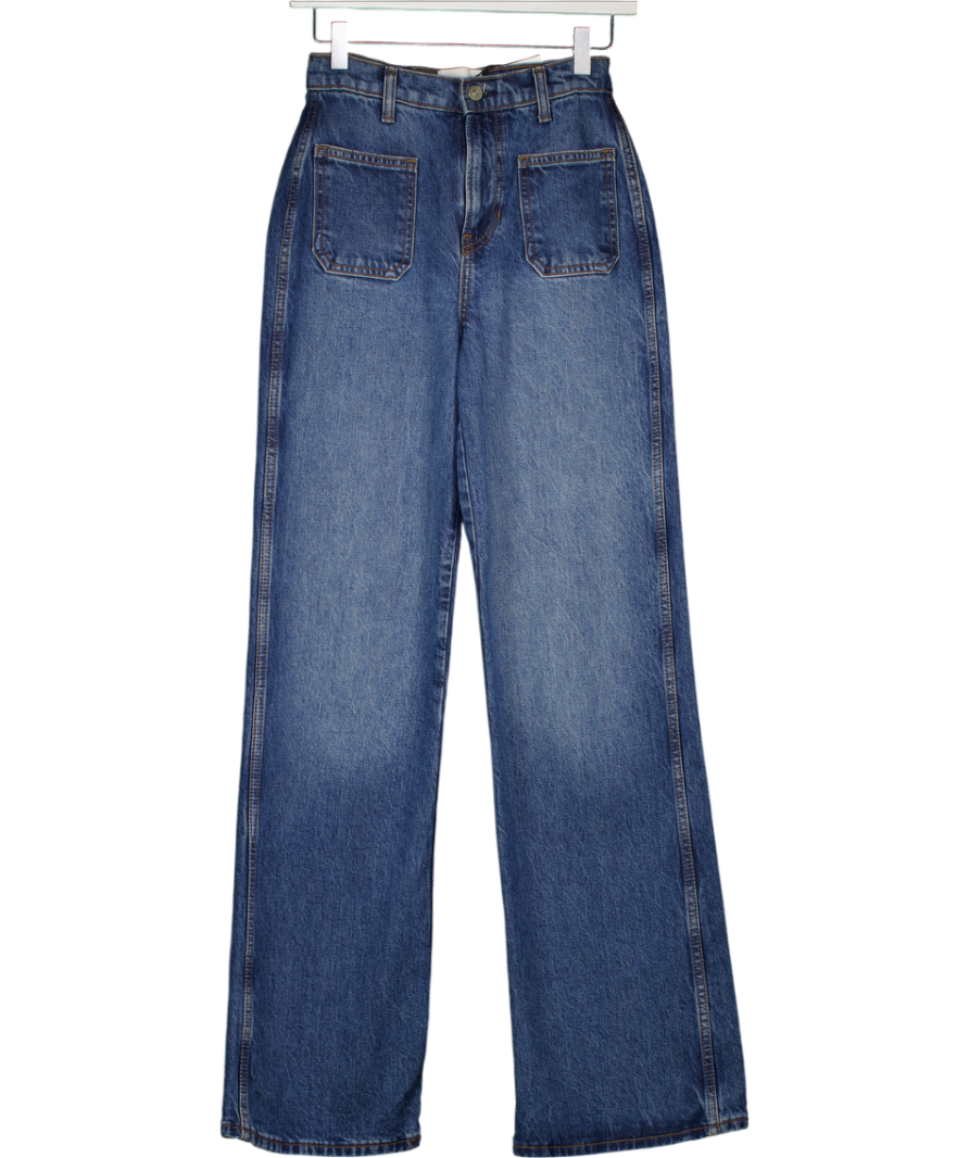 REFORMATION Blue Alyssa Stretch High Rise Wide Leg Jeans W24
