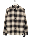 UNIQLO Black / Beige Check Flannel Shirt UK M