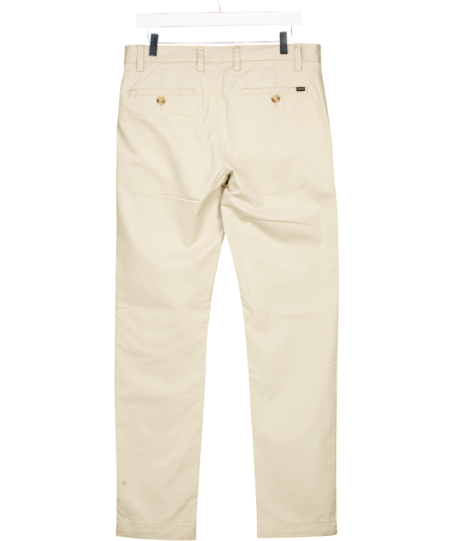 Superdry Cream Slim Tapered Stretch Chinos W32