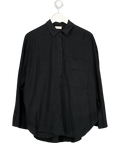 BY MALENE BIRGER Black Derris Organic Cotton Shirt UK S