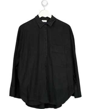 BY MALENE BIRGER Black Derris Organic Cotton Shirt UK S