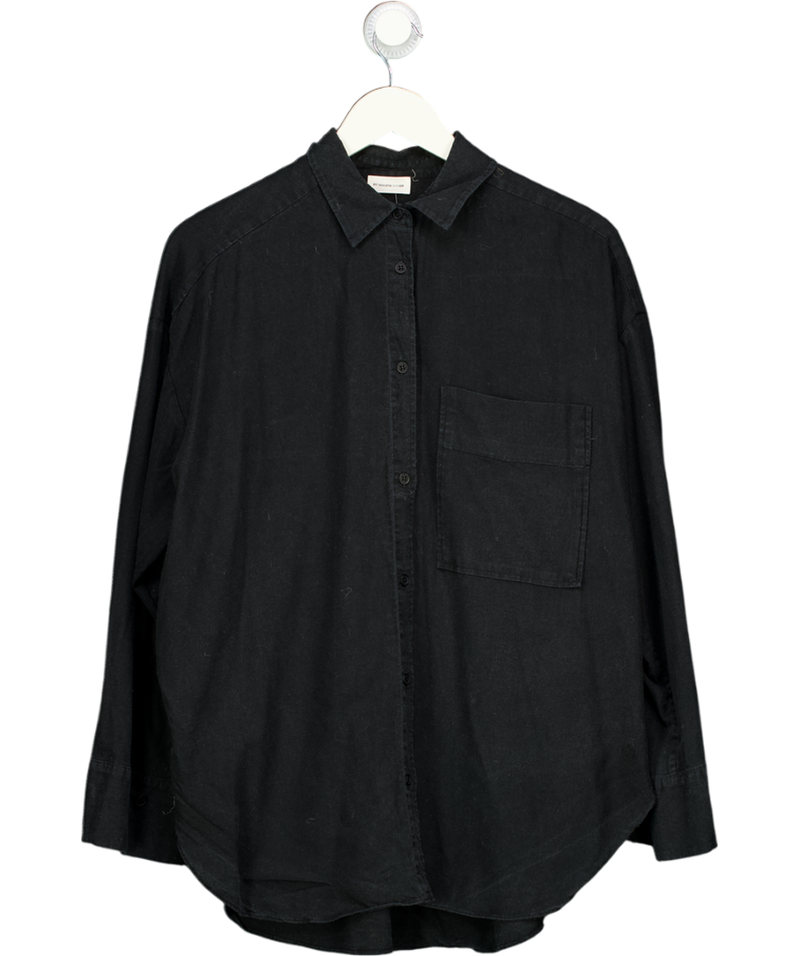 BY MALENE BIRGER Black Derris Organic Cotton Shirt UK S