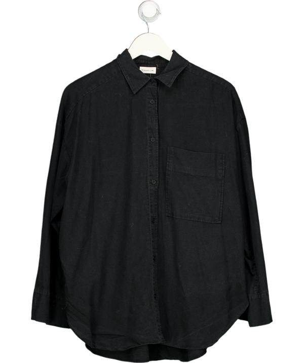 BY MALENE BIRGER Black Derris Organic Cotton Shirt UK S
