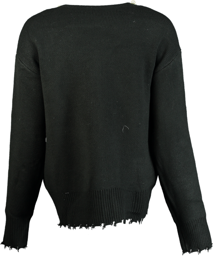 Studio by Charlotte Black Pearl Trim Detail Knit Cardigan UK S