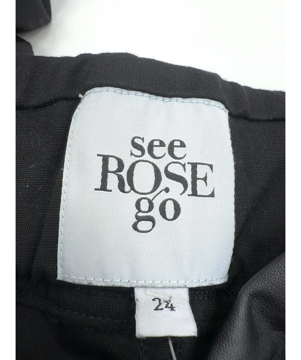 See Rose Go Black Off-Duty Faux Leather Legging, size UK 24 — detail