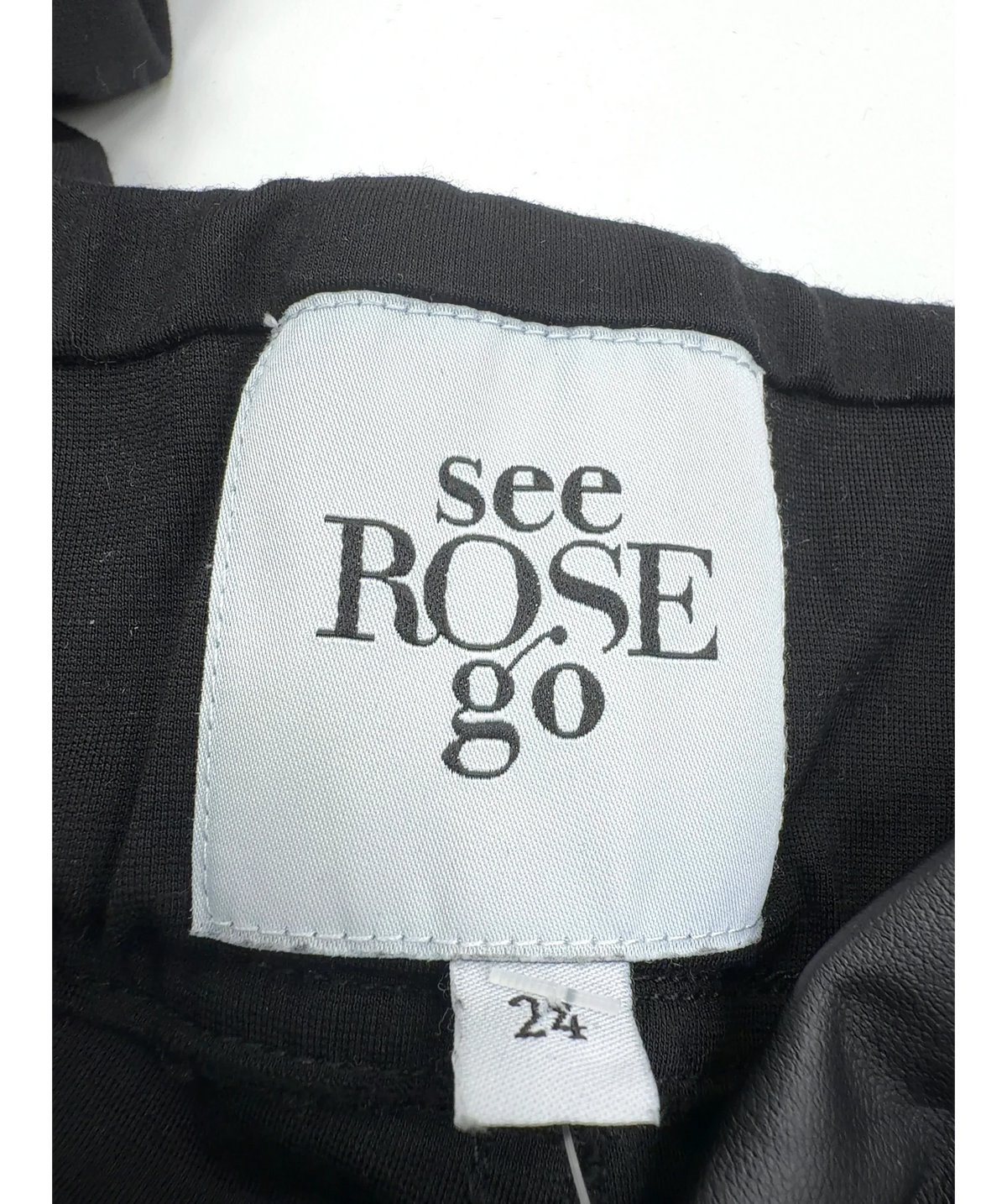 See Rose Go Black Off-Duty Faux Leather Legging, size UK 24 — detail