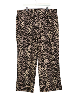Yours Brown Leopard Print Trousers UK 22
