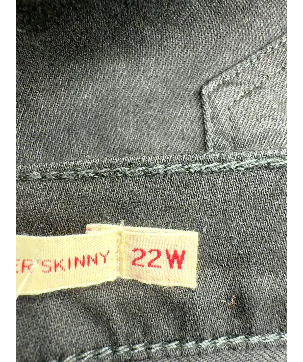 levis Black 720™ High Rise Super Skinny, size UK 22 — care label
