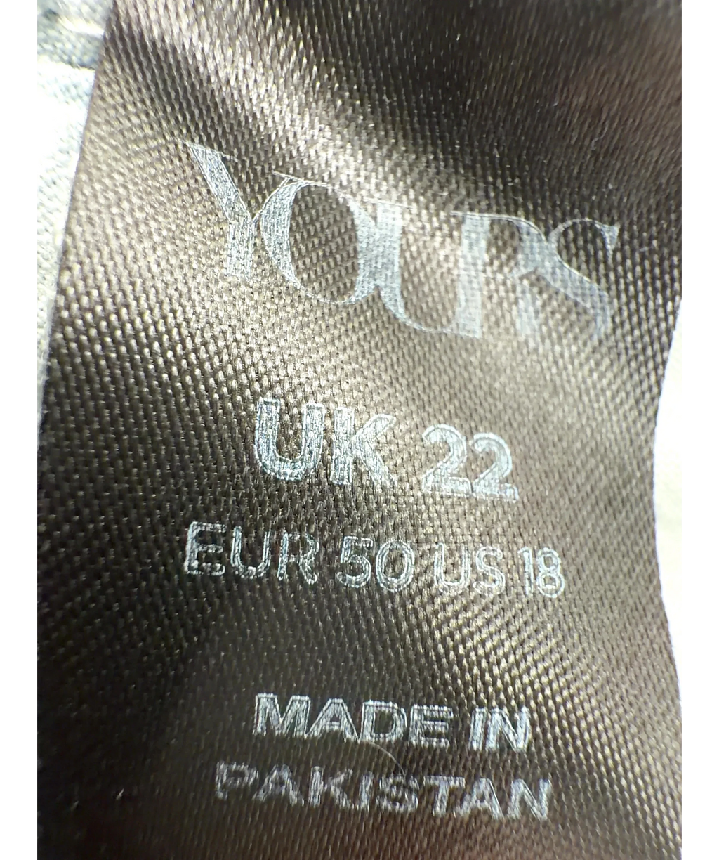 Yours Blue Colour, size UK 22 — care label