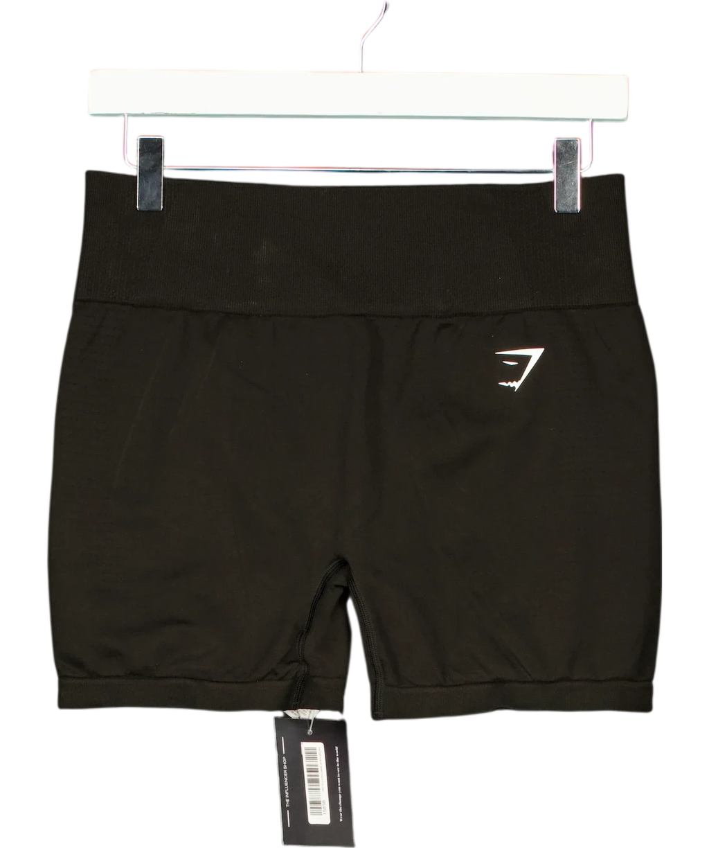 GYMSHARK Black VITAL SCULPT SEAMLESS SHORT, size UK XL — front