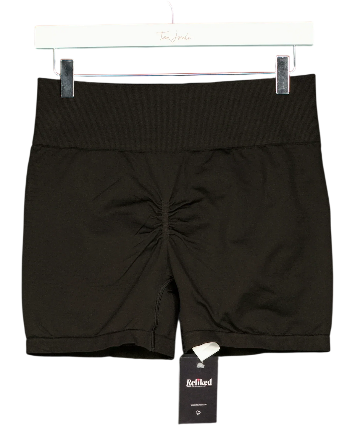 GYMSHARK Black VITAL SCULPT SEAMLESS SHORT, size UK XL — back