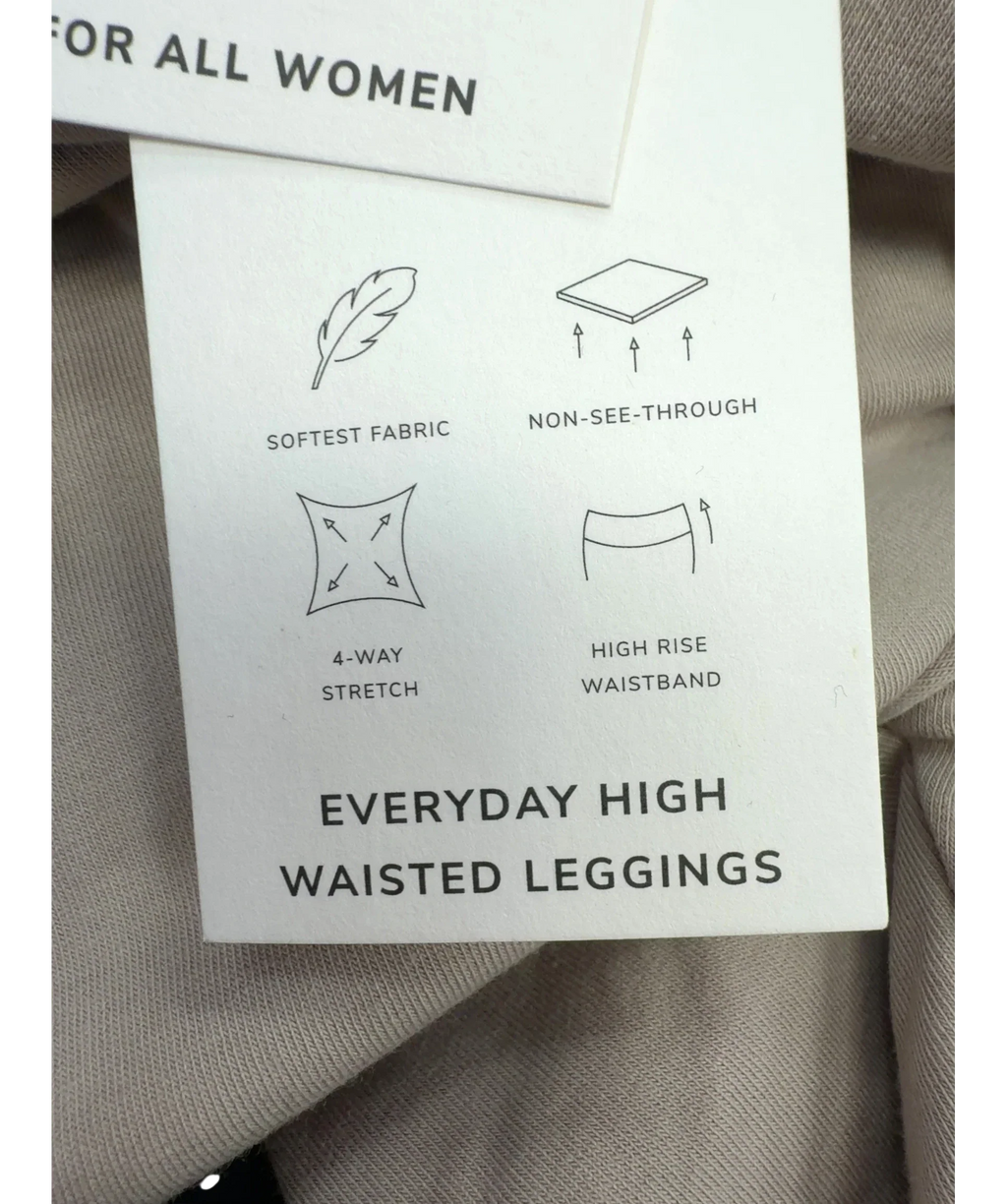 LOVALL Beige EVERYDAY HIGH WAISTED LEGGINGS, size UK 24 — fabric detail