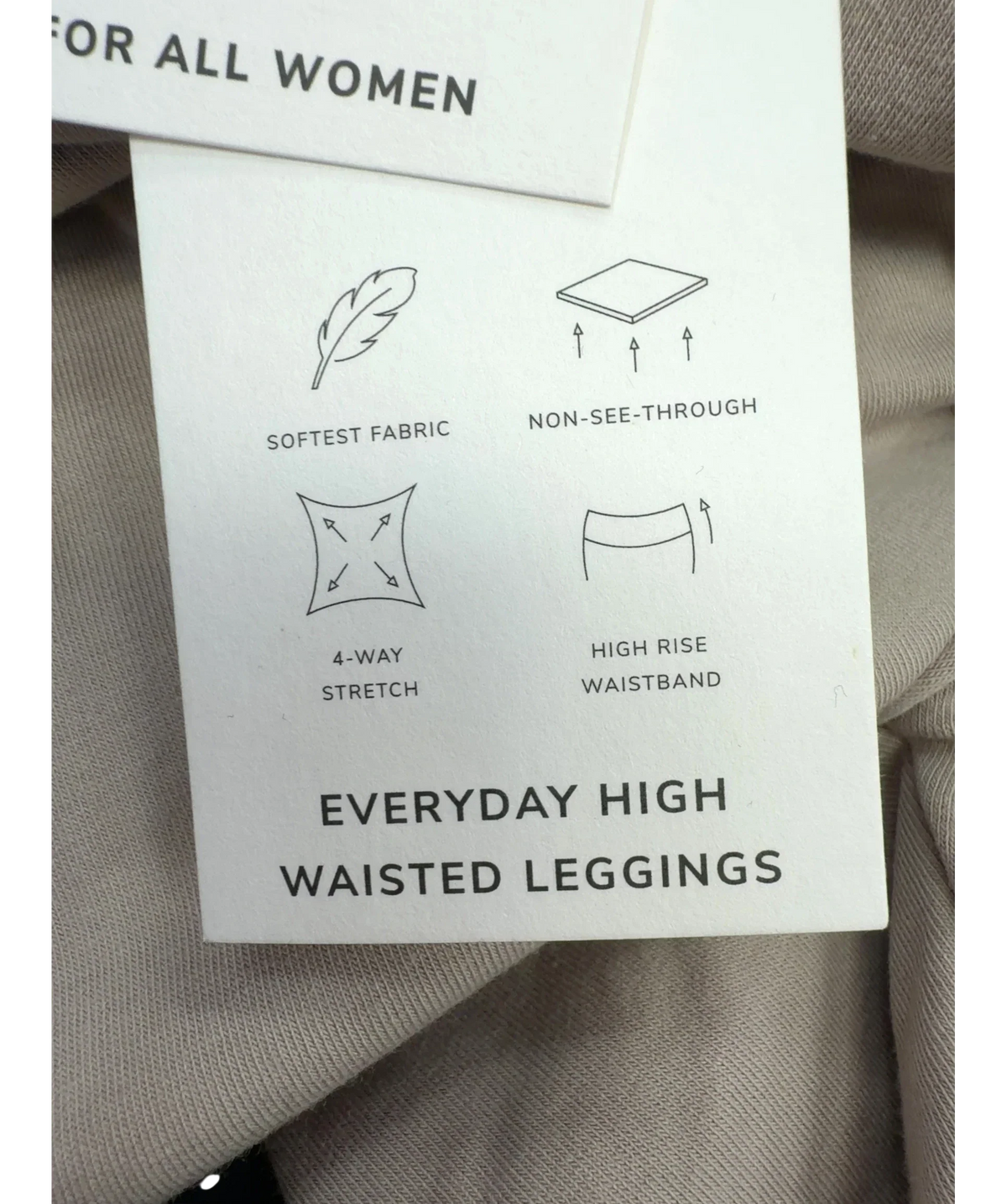 LOVALL Beige EVERYDAY HIGH WAISTED LEGGINGS, size UK 24 — fabric detail