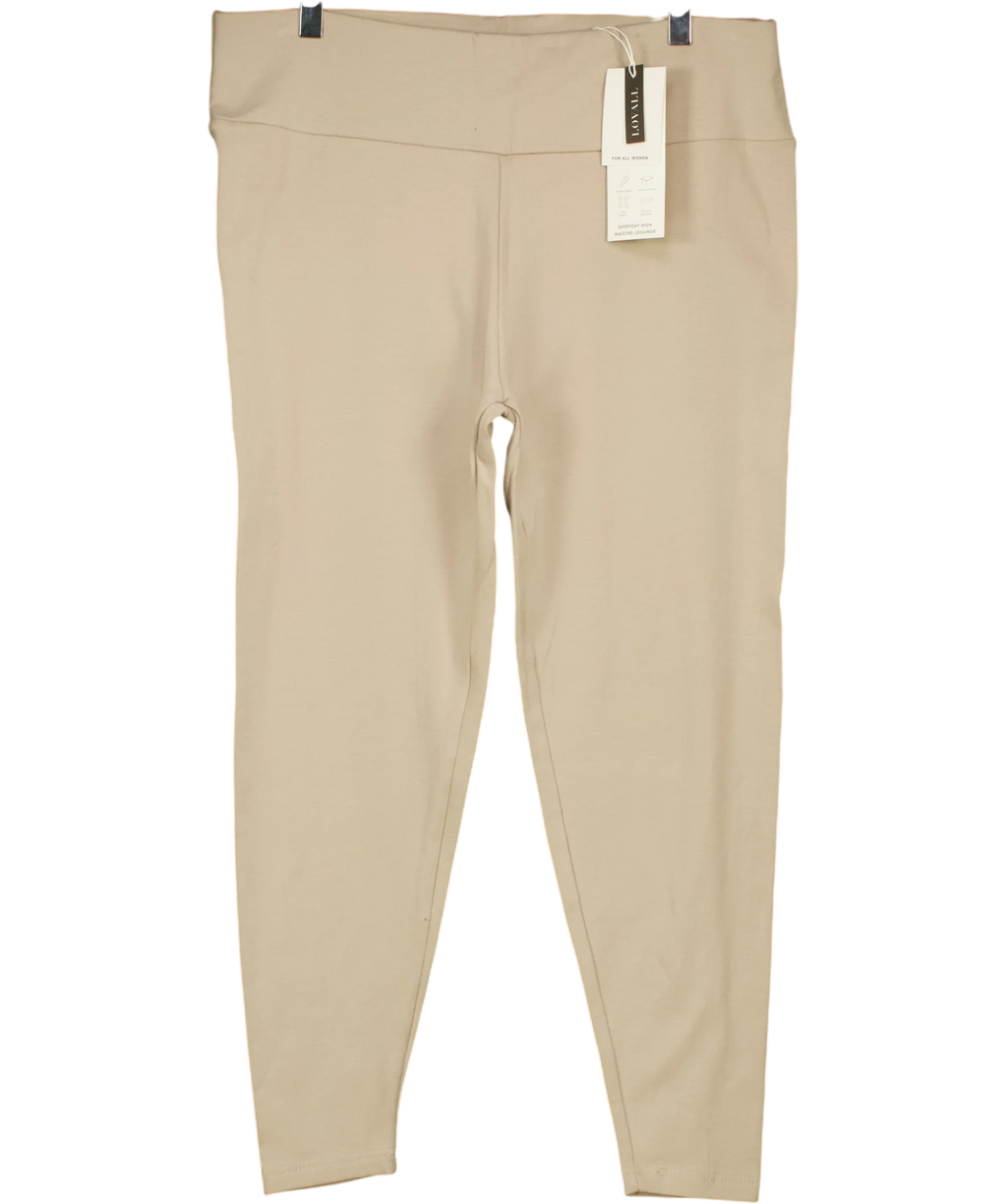 LOVALL Beige EVERYDAY HIGH WAISTED LEGGINGS, size UK 24 — front