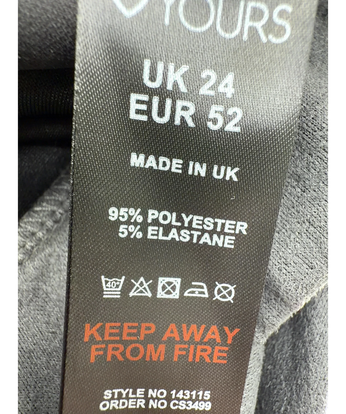 Yours Grey Colour, size UK 24 — label
