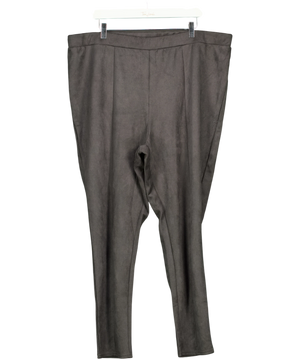 Yours Grey Faux Suede Front Seams Trousers UK 24