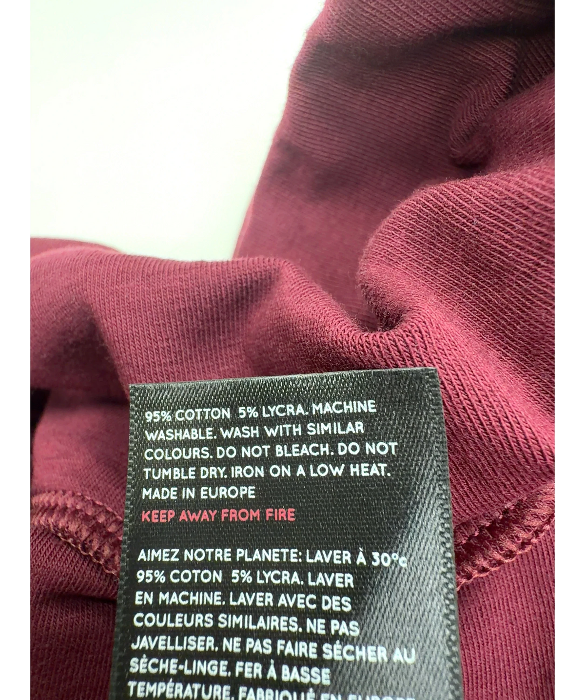 Love Leggings burgundy Colour, size UK 24 — label
