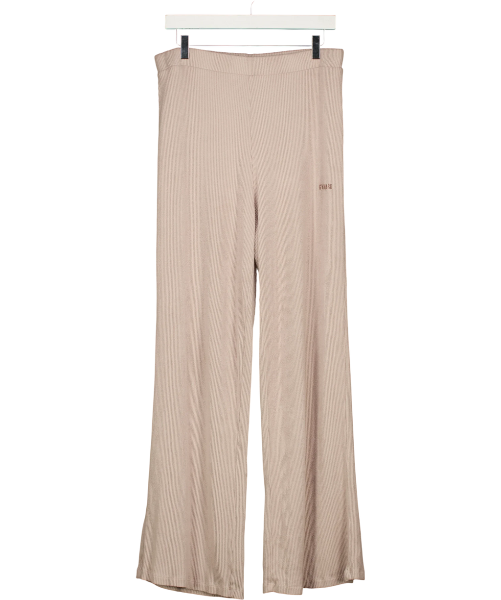 GYMSHARK Beige SUPERSOFT STRAIGHT LEG PANT, size UK XXL — front